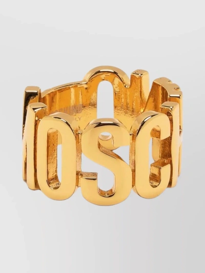 Moschino Logo-lettering Ring In Oro