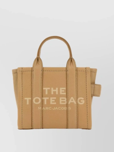Marc Jacobs Logo Printed Zipped Mini Tote Bag In Brown