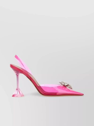 Amina Muaddi Pointed Toe Embellished Pumps In Pink
