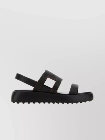 Tod's Leather Kate Sandals In Black