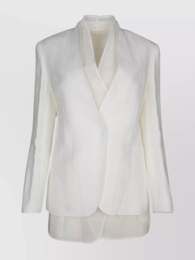 Brunello Cucinelli Linen-blend Jacket In Blanco