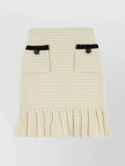 Self-portrait Mini Skirt In Cream