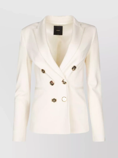 Pinko Double-breasted Blazer In  Rosa Fumo Bianco