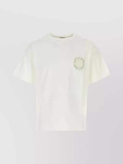 Etro Logo Embroidery T-shirt In Blanco