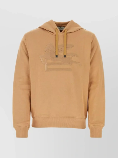 Etro Long-sleeved Drawstring Hoodie In Beige