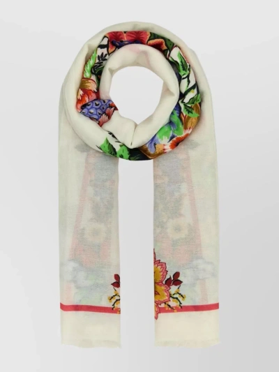 Etro Floral Printed Scarf In White