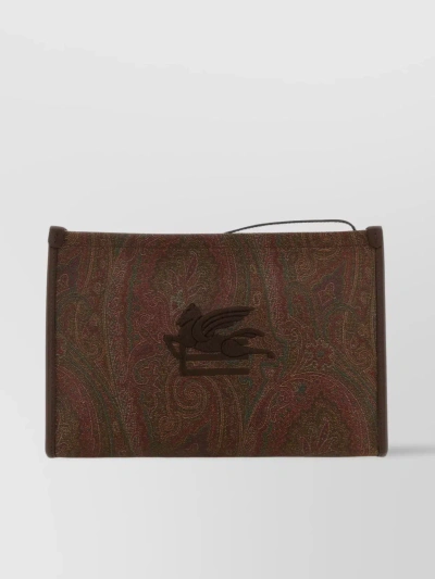 Etro Essential Clutch In Bordeaux