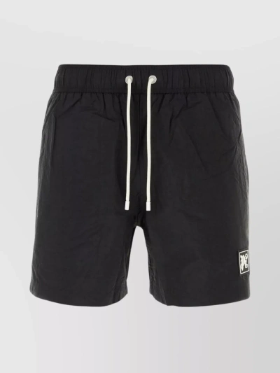 Palm Angels Monogram-patch Swimming Shorts In Black