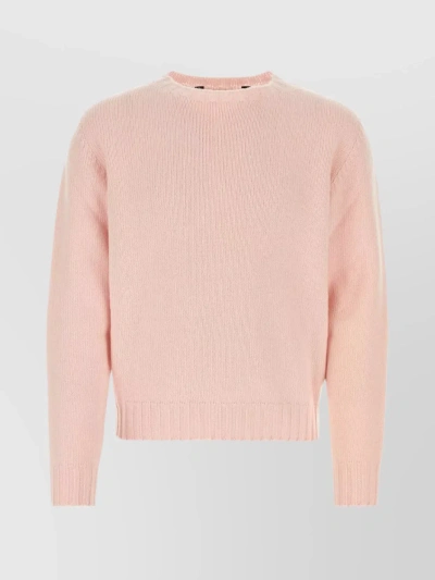 Palm Angels Curved Logo Intarsia-knit Jumper In Pink
