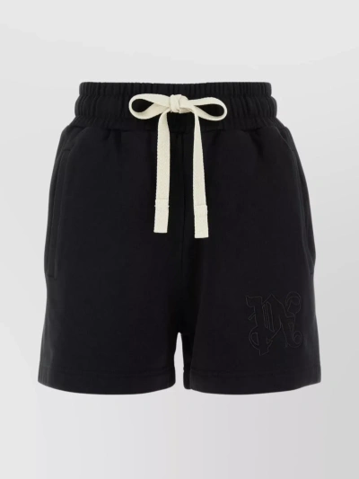 Palm Angels Man Black Cotton Bermuda Shorts