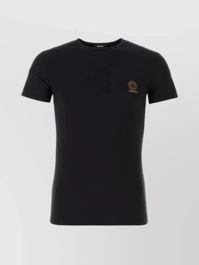 Versace Medusa Logo Crewneck T-shirt In Black