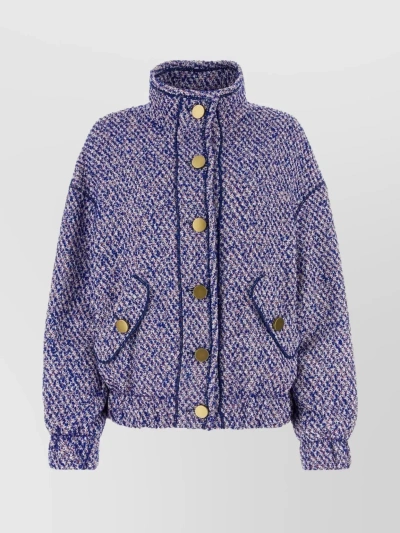 Philosophy Di Lorenzo Serafini Tweed Bomber Jacket In Blue