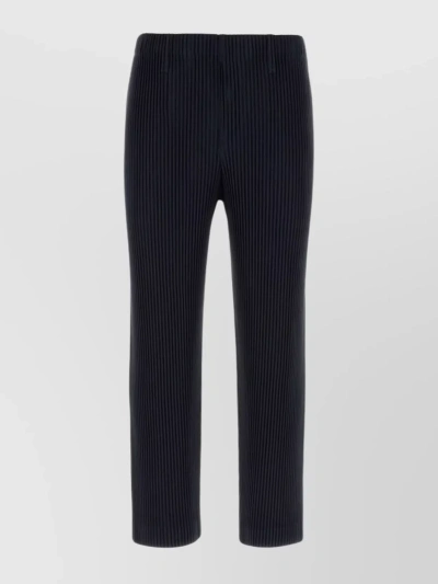 Issey Miyake Basic Pleats Straight Leg Trouser In 15 Black