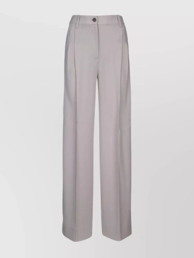 Calvin Klein Twill Wide-leg Trousers In Grey