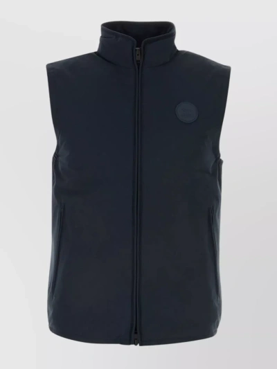 Woolrich Zip-up Padded Vest In Blue