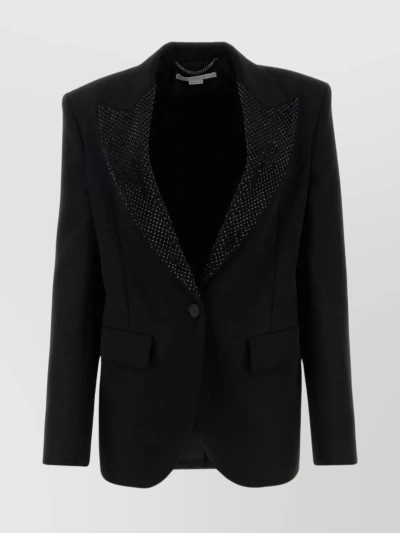 Stella Mccartney Hotfix Crystal-embellished Blazer In Black