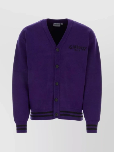Carhartt Onyx Knit Cardigan In Purple