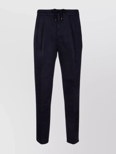 Brunello Cucinelli Drawstring-fastening Trousers In Blue