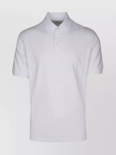 Brunello Cucinelli Versatile Ribbed Collar Polo Shirt In White
