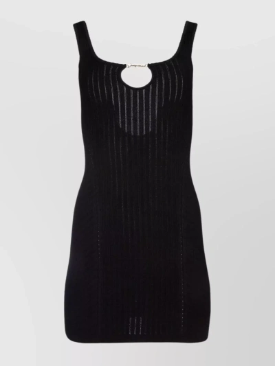 Jacquemus Knitted Underwear Dress In Black