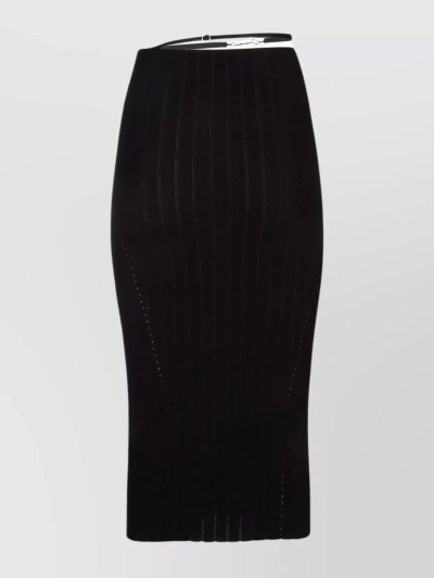 Jacquemus Waistband Skirt With Ribbed Texture And Metallic Detail