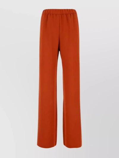 Valentino Silk Trousers In Orange