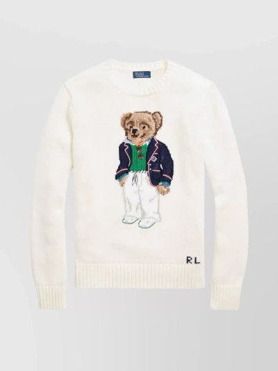 Polo Ralph Lauren Polo-bear-motif Cotton Jumper In White