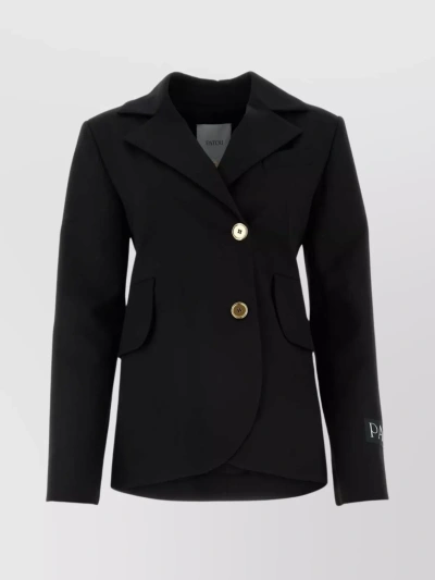 Patou Double-breasted Blazer In Black