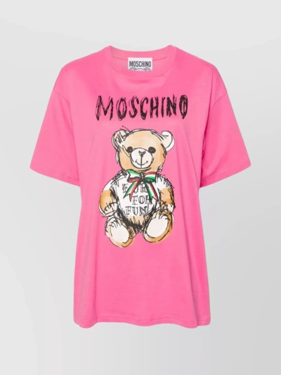 Moschino Teddy Bear T-shirt Fuchsia In Multicolor