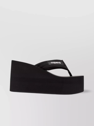 Coperni Logo Wedge Sandals In Black