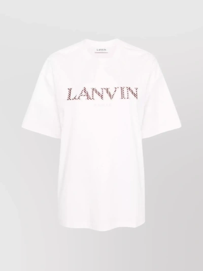 Lanvin Logo Chest T-shirt In Pink