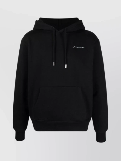 Jacquemus Logo Embroidery Sweatshirt In Black