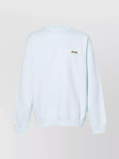 Jacquemus Blue 'le Sweatshirt Gros Grain' Sweatshirt In White