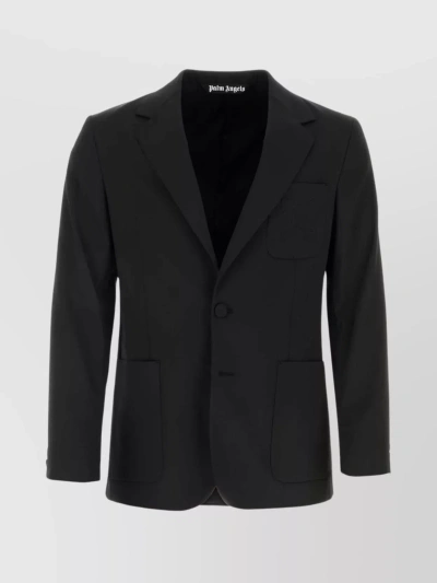 Palm Angels Tailored Blazer With Rear Vent And Notch Lapels