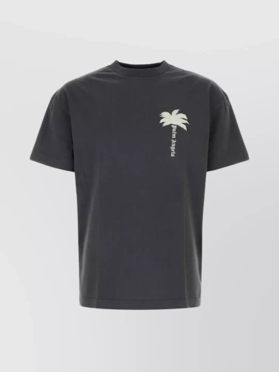 Palm Angels Cotton Crew Neck T-shirt With Graphic Print