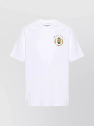 Casablanca Joyaux Dafrique Tennis Club Cotton T-shirt In White