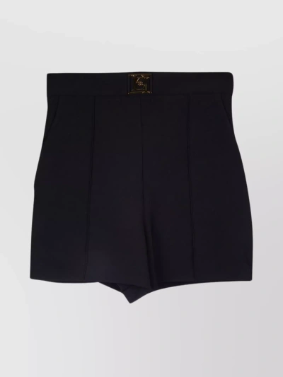Elisabetta Franchi Logo-plaque Crepe Shorts In Black