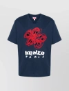 Kenzo Drawn Varsity Cotton T-shirt In Blue