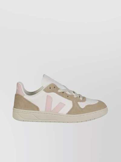 Veja V-10 Chromefree Leather Pink Mustache In White