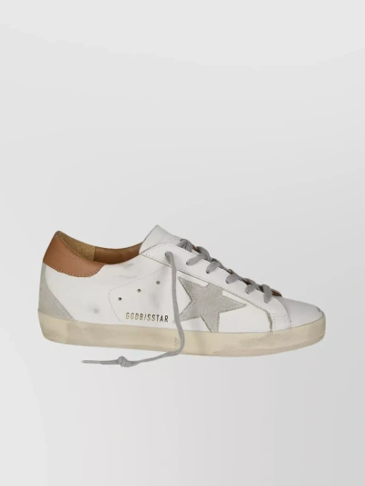Golden Goose White Leather Sneakers In White/ice/light Brown
