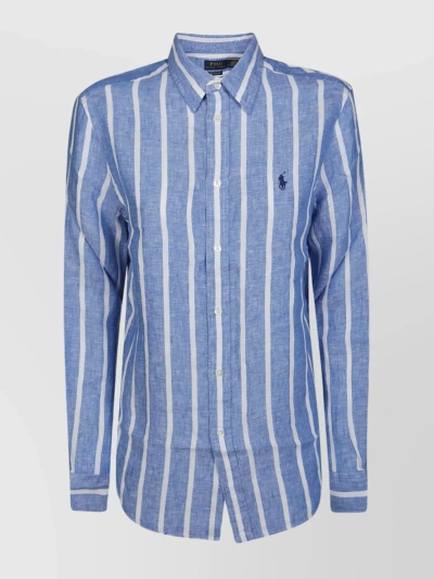 Polo Ralph Lauren Striped Linen Shirt In White