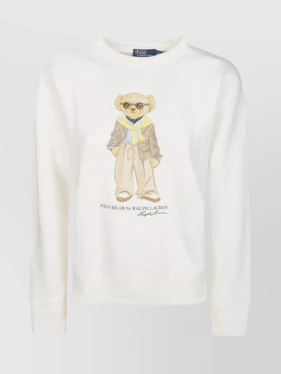 Polo Ralph Lauren Polo Bear-print Sweatshirt In Cream