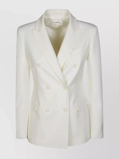 P.a.r.o.s.h Double Breasted Jacket In Cream