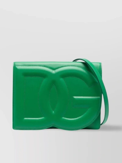 Dolce & Gabbana Logo Crossbody Bag With Adjustable Chain Strap In Green