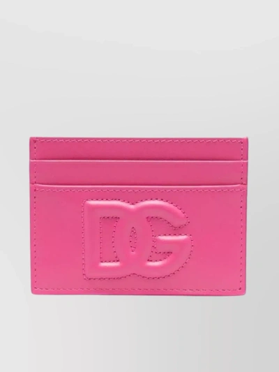 Dolce & Gabbana Fuchsia Card Holder With Logo In Glicine