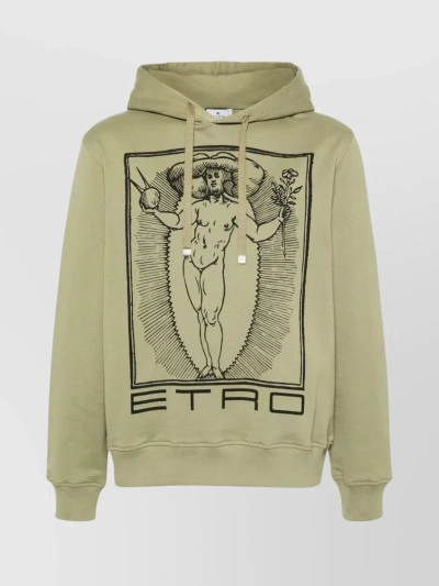 Etro Printed Hoodie In Green