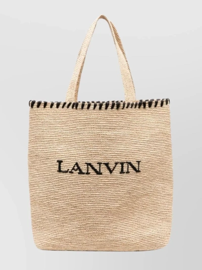Lanvin Dual Handle Woven Tote With Striking Edges
