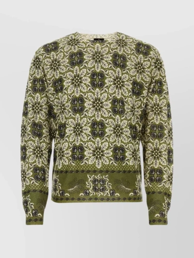 Etro Floral Pattern Knitted Jumper In Green