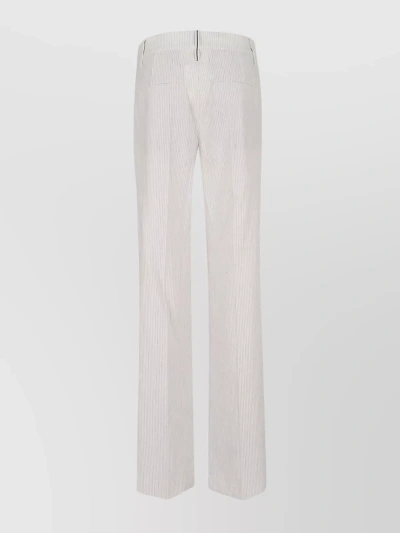 Brunello Cucinelli Pinstriped Linen-blend Trousers In Neutrals