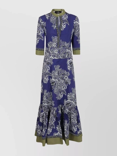 Etro Floral-print Cotton Maxi Dress In Multicolor